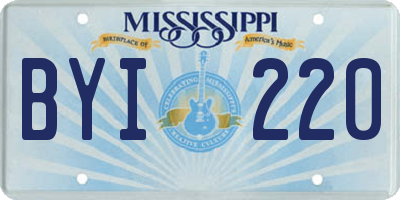 MS license plate BYI220