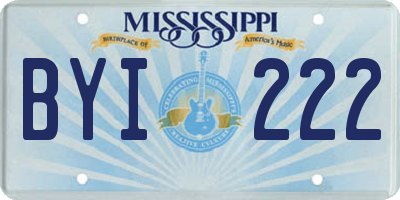 MS license plate BYI222