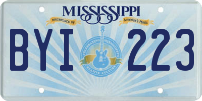 MS license plate BYI223