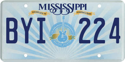 MS license plate BYI224