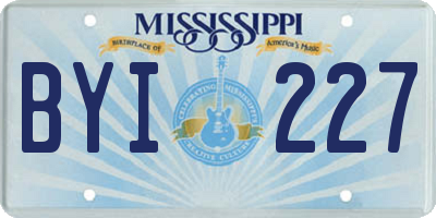 MS license plate BYI227