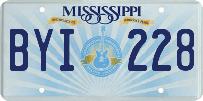 MS license plate BYI228