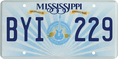 MS license plate BYI229