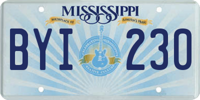 MS license plate BYI230