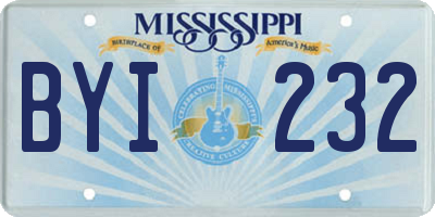 MS license plate BYI232
