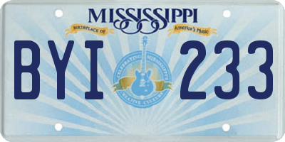 MS license plate BYI233