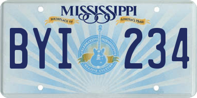 MS license plate BYI234
