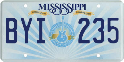 MS license plate BYI235
