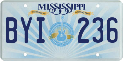 MS license plate BYI236