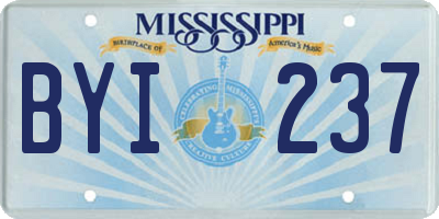 MS license plate BYI237