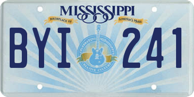 MS license plate BYI241