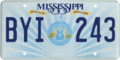 MS license plate BYI243