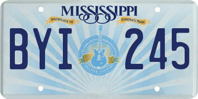 MS license plate BYI245