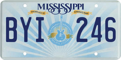 MS license plate BYI246