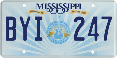 MS license plate BYI247