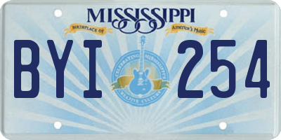 MS license plate BYI254