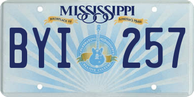 MS license plate BYI257