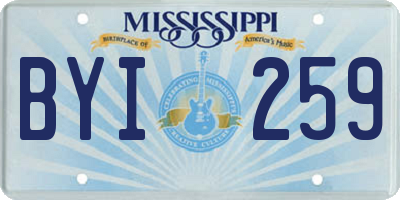MS license plate BYI259