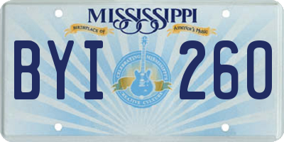 MS license plate BYI260