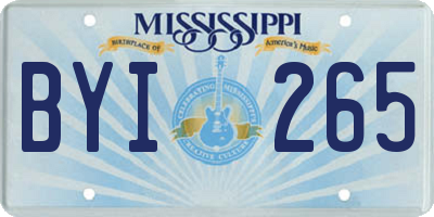 MS license plate BYI265
