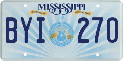 MS license plate BYI270