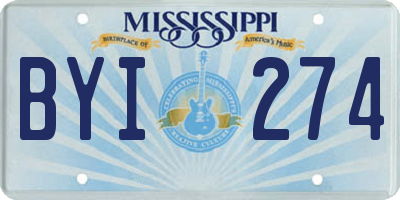 MS license plate BYI274