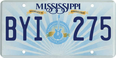 MS license plate BYI275