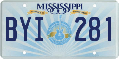 MS license plate BYI281