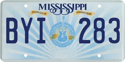 MS license plate BYI283