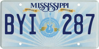 MS license plate BYI287