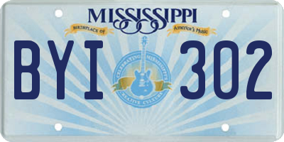 MS license plate BYI302