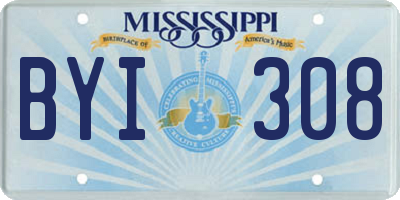 MS license plate BYI308