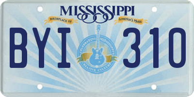 MS license plate BYI310