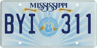 MS license plate BYI311