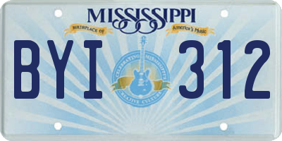 MS license plate BYI312