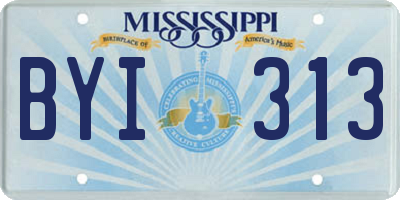 MS license plate BYI313