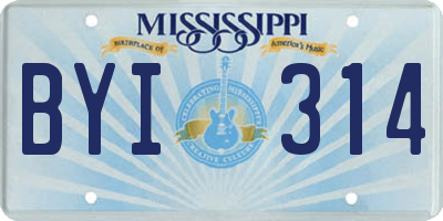 MS license plate BYI314