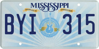 MS license plate BYI315