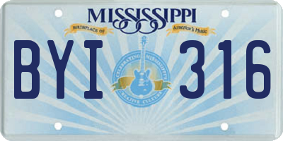 MS license plate BYI316