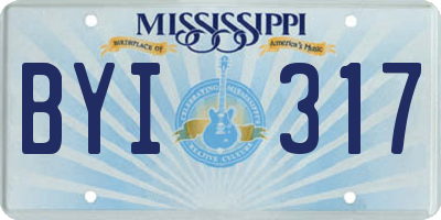 MS license plate BYI317