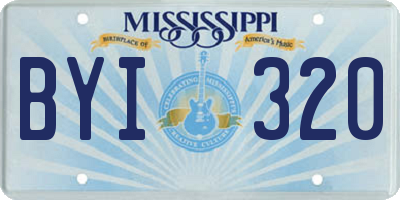 MS license plate BYI320
