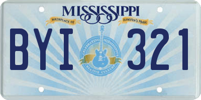 MS license plate BYI321