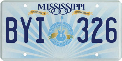 MS license plate BYI326