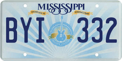 MS license plate BYI332