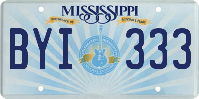 MS license plate BYI333
