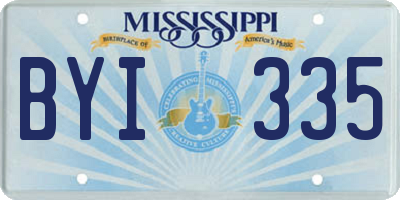 MS license plate BYI335