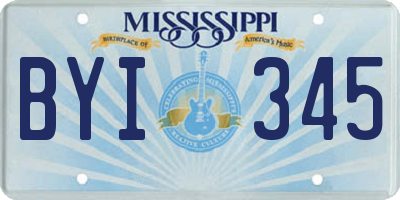 MS license plate BYI345