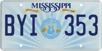 MS license plate BYI353