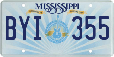 MS license plate BYI355