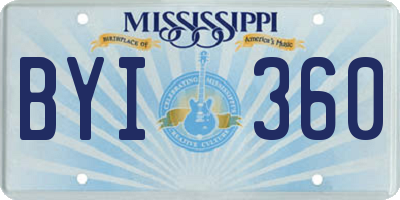 MS license plate BYI360